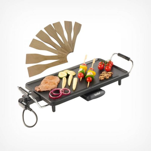 2000w electric teppanyaki grill with wooden spoons 1