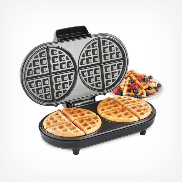 vonshef dual round waffle maker 1200w 1