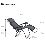 folding sunlounger for garden dimensions 1